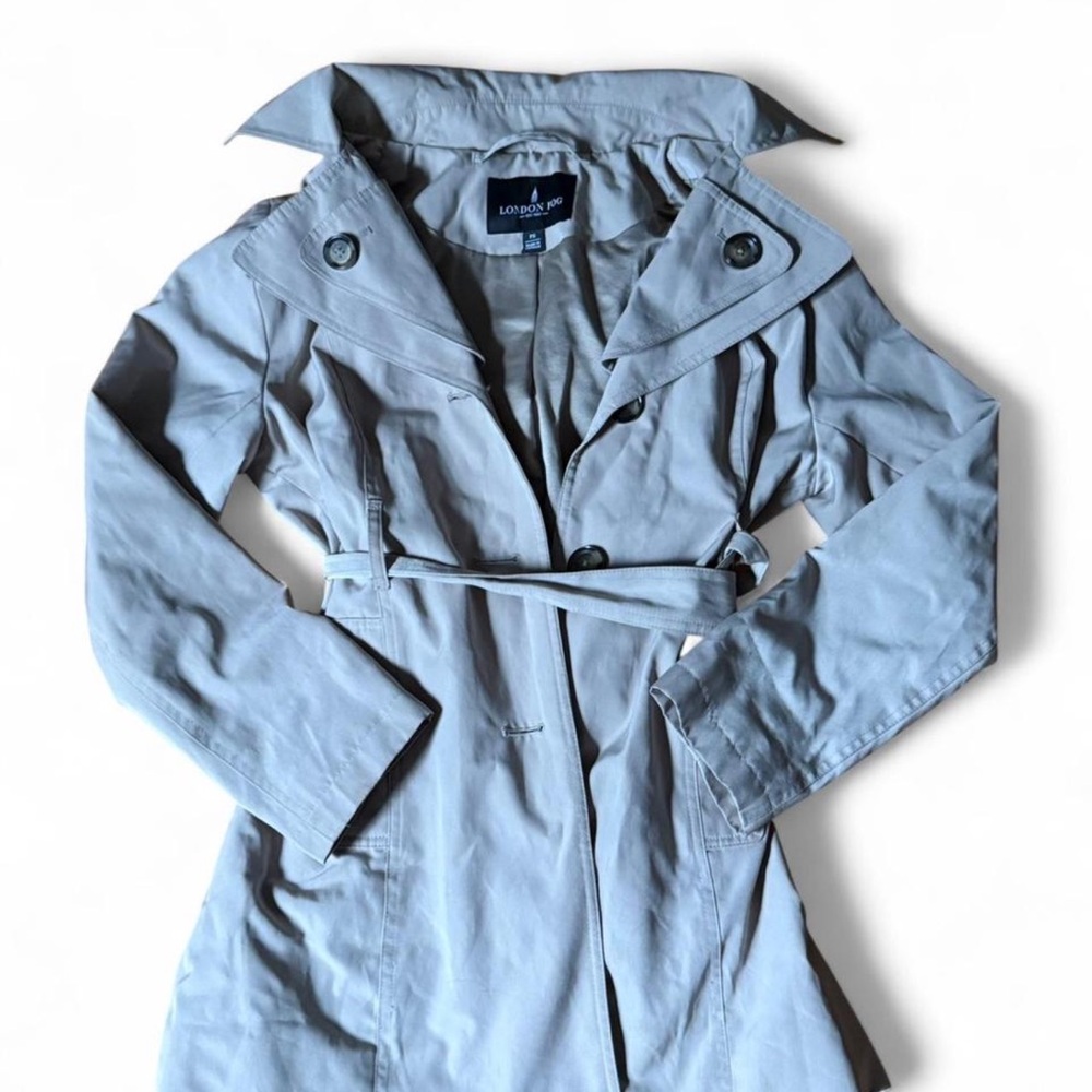 London Fog Women's Gray/cream Trench Coat